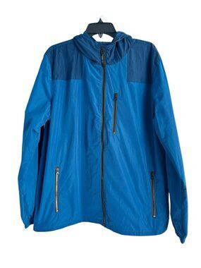 Ford F-150 Lightning Men's Sz L Blue Reflective Full-Zip Windbreaker Jacket